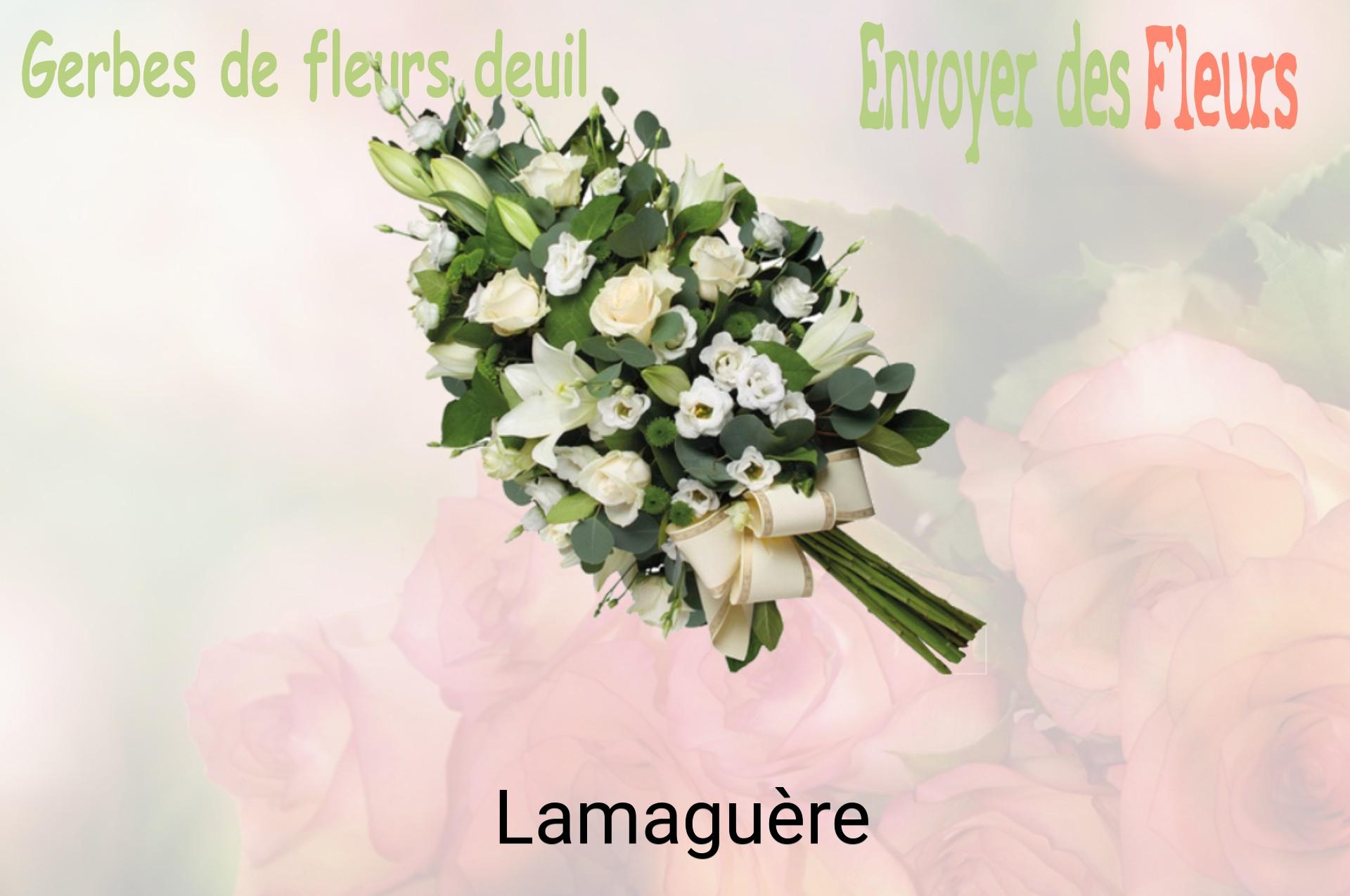 Gerbe de fleurs de deuil livrée à Lamaguère